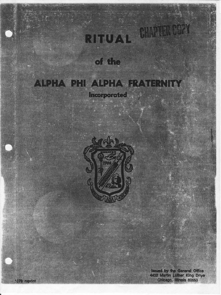 Ritual of Alpha Phi Alpha PDF | PDF
