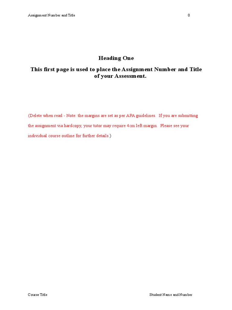 APA Assignment Template Guide | PDF | Apa Style | Communication