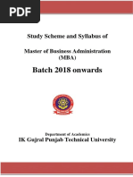 Batch 2018 Onwards: Study Scheme and Syllabus of