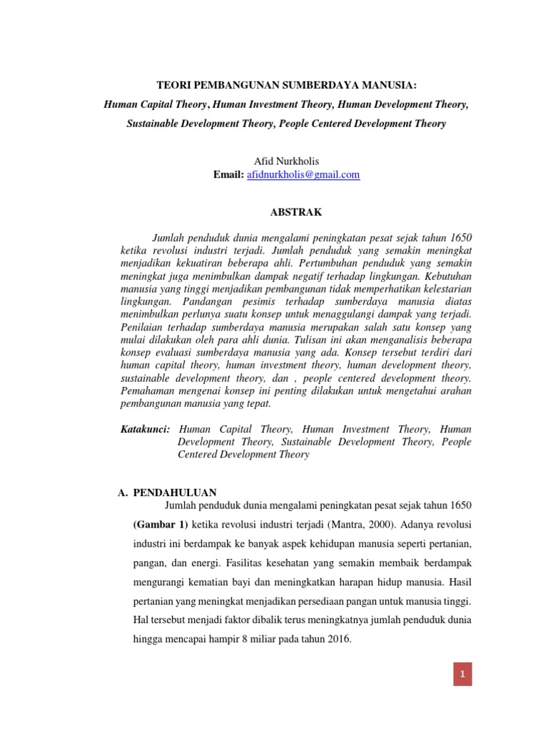 Human Capital Theory, Human Investment Theory, Human Development Theory