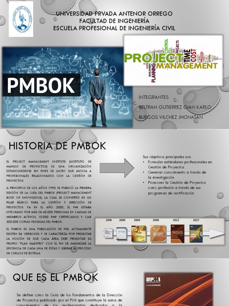 Historia y Beneficios del PMBOK | PDF | Gestión de proyectos | Economias