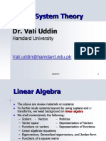 Linear System Theory: Dr. Vali Uddin