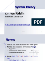 Linear System Theory: Dr. Vali Uddin
