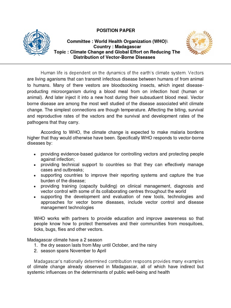 Position Paper Vector Epidemiology Infection