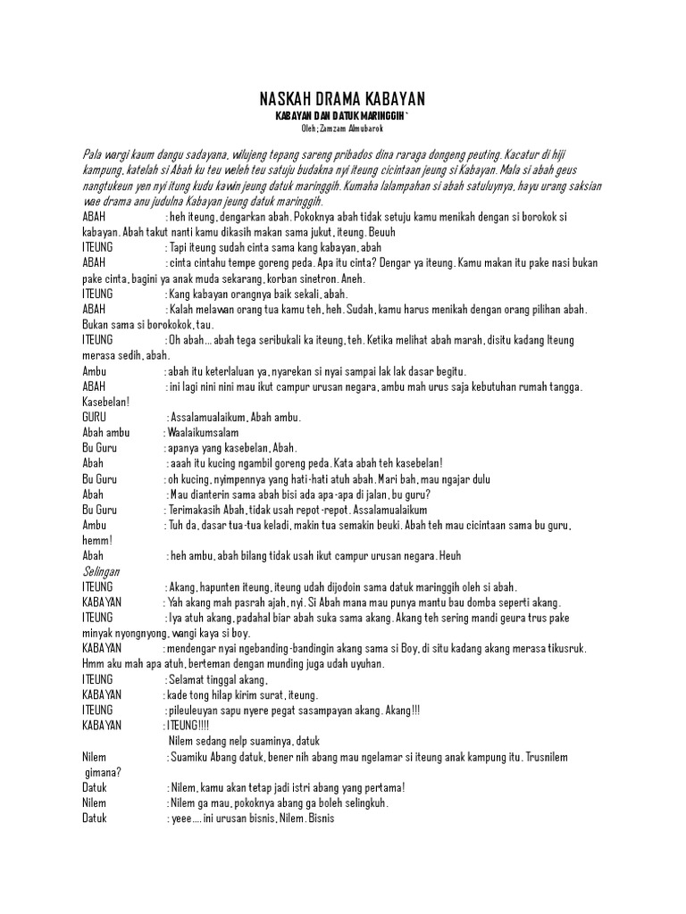 Naskah Drama Kabayan Pdf