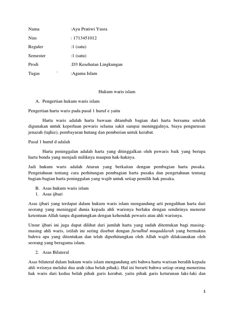 Agama Hukum Waris Kelompok 9