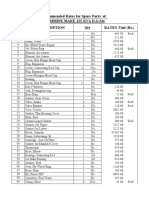 Rates for Cummins 125 KVA DG set spare parts