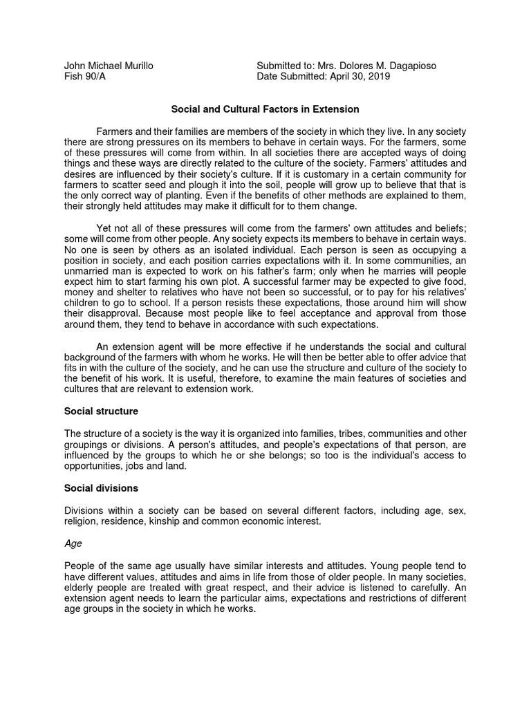 Understanding Social Structure and Cultural Factors Keys to Effective