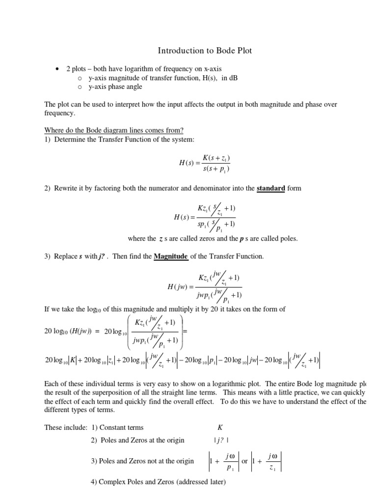 Introduction To Bode Plot: P S S Z S K S H | PDF | Analysis | Teaching ...