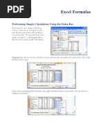 Excel Formulas: Performing Simple Calculations Using The Status Bar