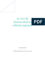 Chimie Expérimentale - Le Vert de Bromocrésol en Solution Aqueuse - Noushrina CHEETAMAN