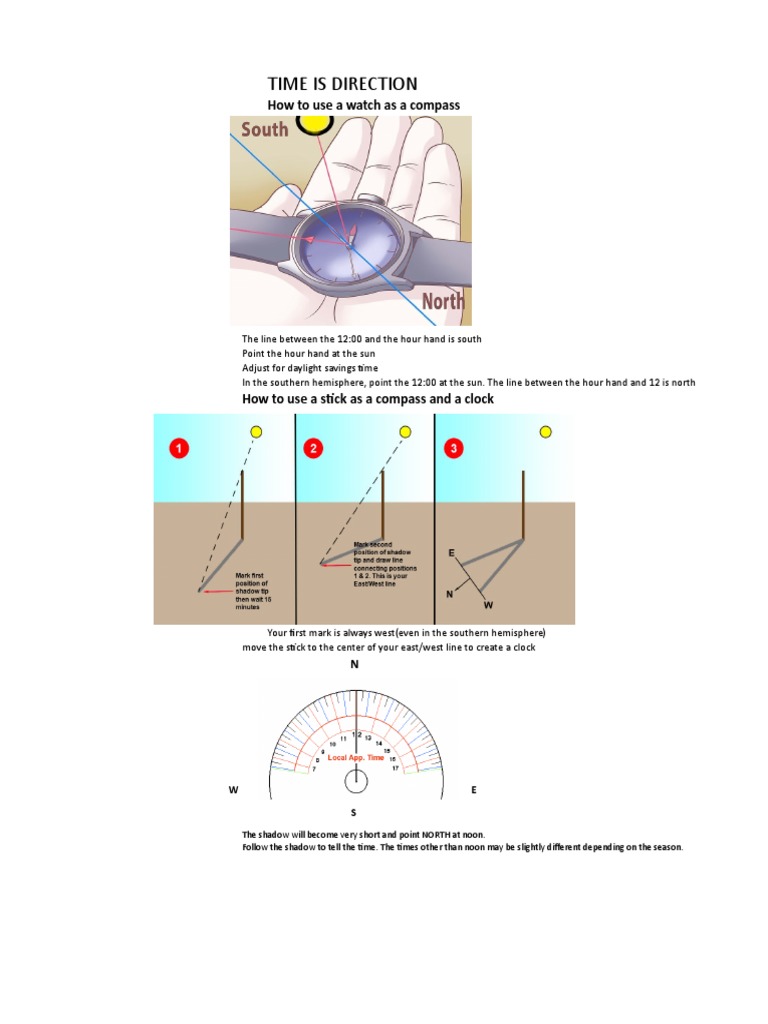 Using a Watch as a Compass | PDF