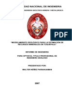 Nuñez ModelamientoGeolToquepala Explor Muestreu PDF