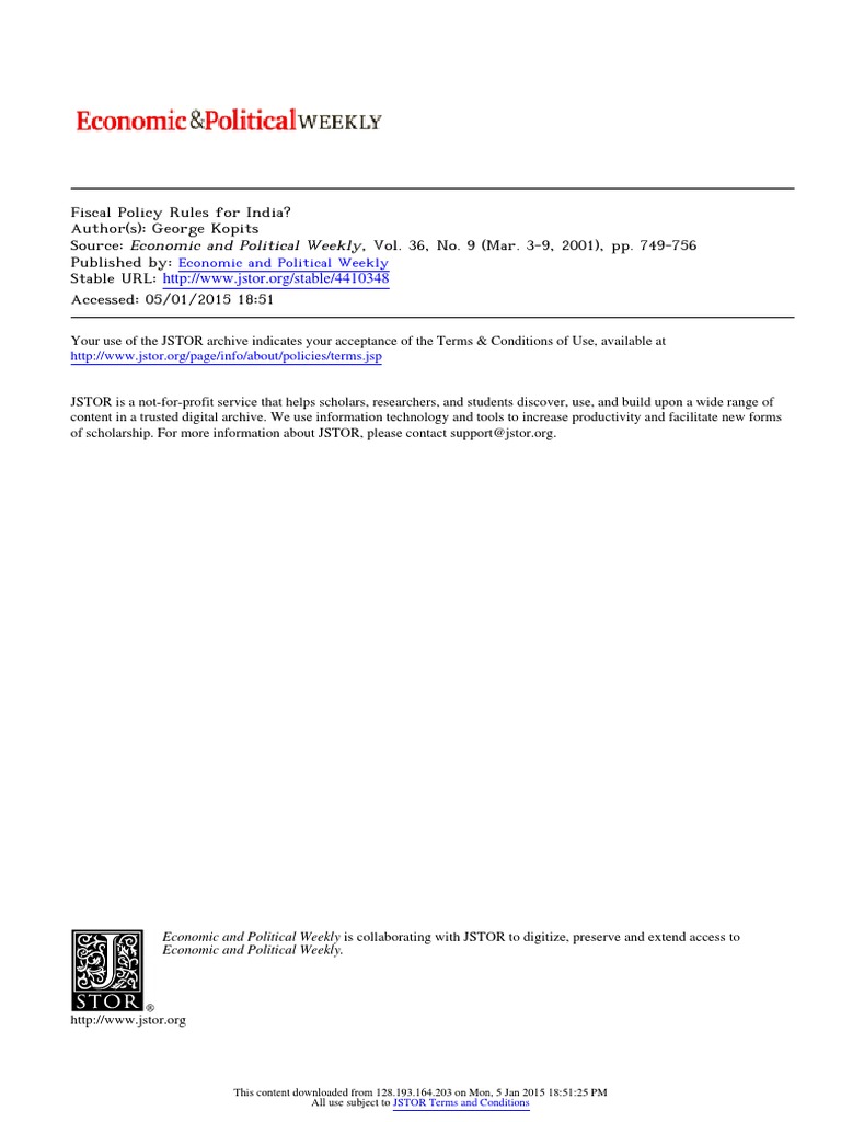 Fiscal Policy in India Trends and Trajectory | PDF | Fiscal Policy ...