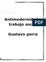Antimodernidad y Trabajo Social, Gustavo-Parra