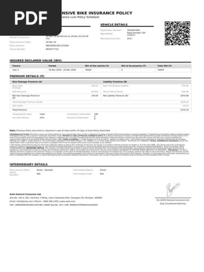 Acko Bike Policy Dbcr0001091133300 Vehicle Insurance Insurance