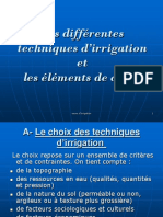 Les Différentes Techniques D'irrigation Et Les Éléments de Choix