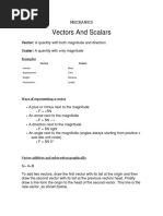 Vectors and Scalars: Mechanics