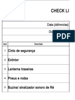 Check List de Inspeção Diária de Empilhadeira