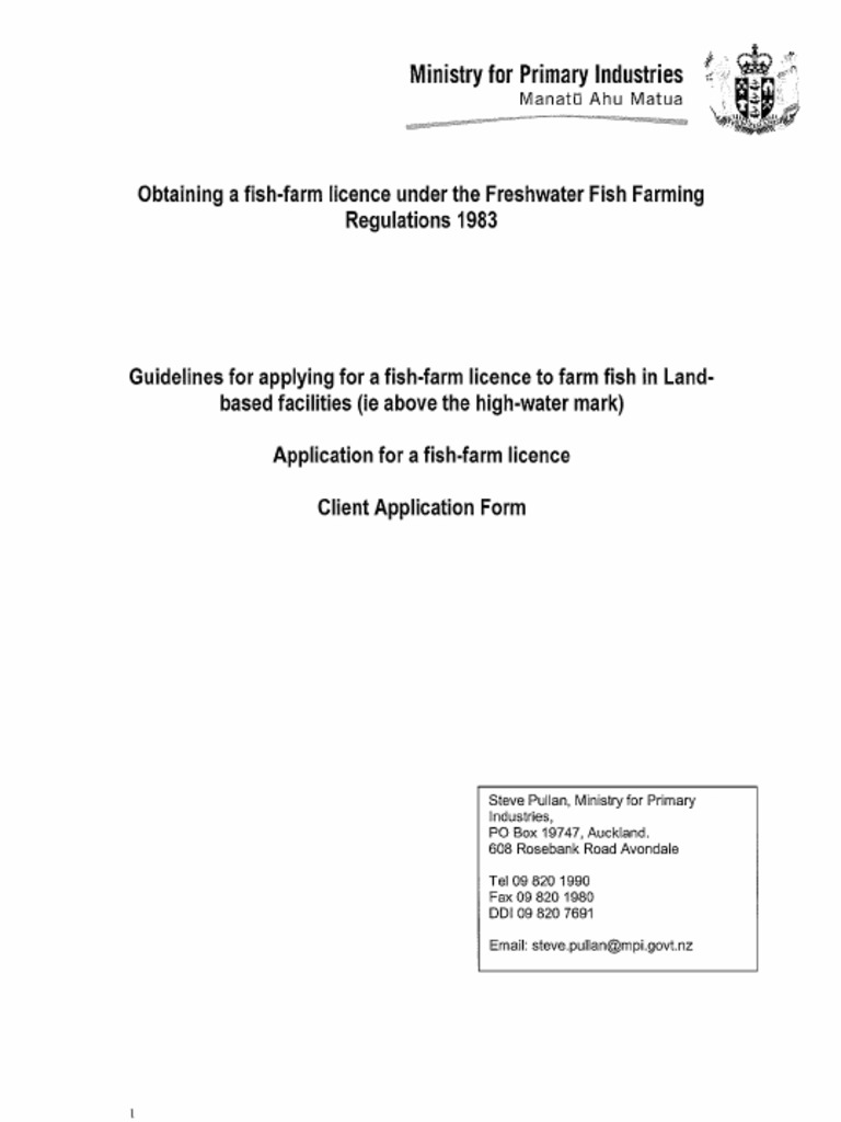 Fish Farm Licence | PDF