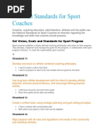 National Standards For Sport Coaches