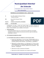 Informe Actividades GIDUR Enero 2019 Municipalidad Ichocán