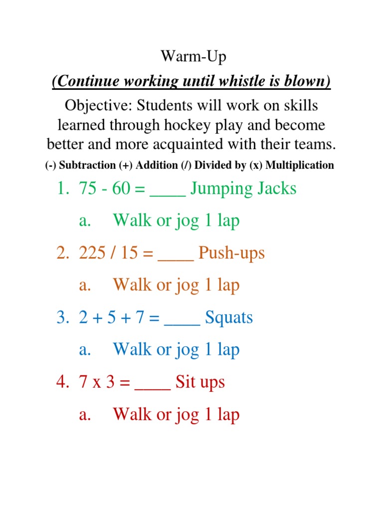 Warm Up | PDF | Teaching Methods & Materials