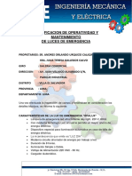 Certificado luces emergencia