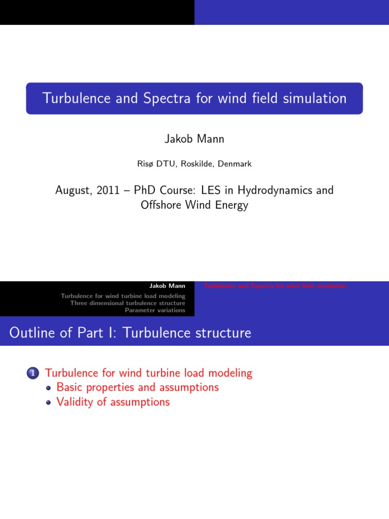 Turbulence and Spectra For Wind Field Simulation: Jakob Mann | PDF ...