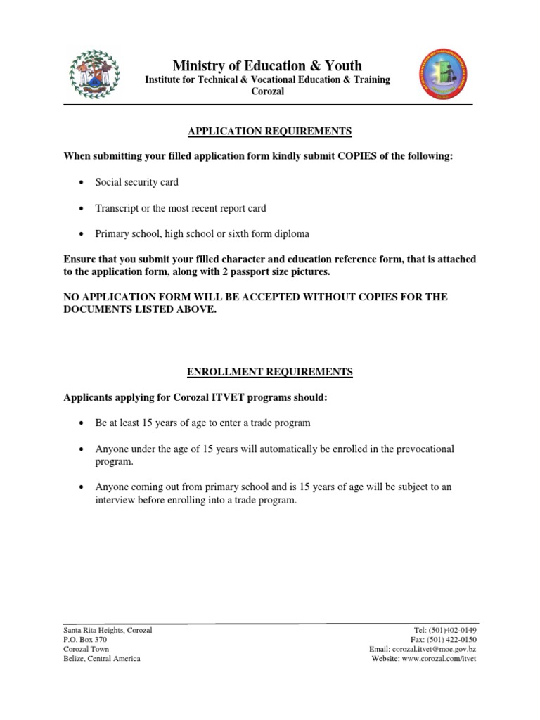 MINIMUM REQUIREMENTS FOR AN APPLICATION intelligence overview