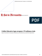 29-04-19 - ELSOLDEHERMOSILLO - Crédito Educativo Logra Recuperar 170 Millones Al Año - El Sol de Hermosillo