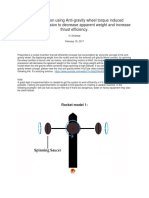 Rocket Invention Using Anti-Gravity Wheel Torque Induced Gyroscopic Precession To Decrease Apparent Weight and Increase Thrust Efficiency