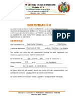 Certificacion - Junta Vecinal - Nuevo Horizonte 17