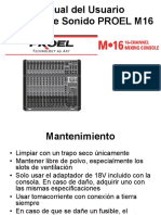 Guía rápida consola sonido PROEL M16