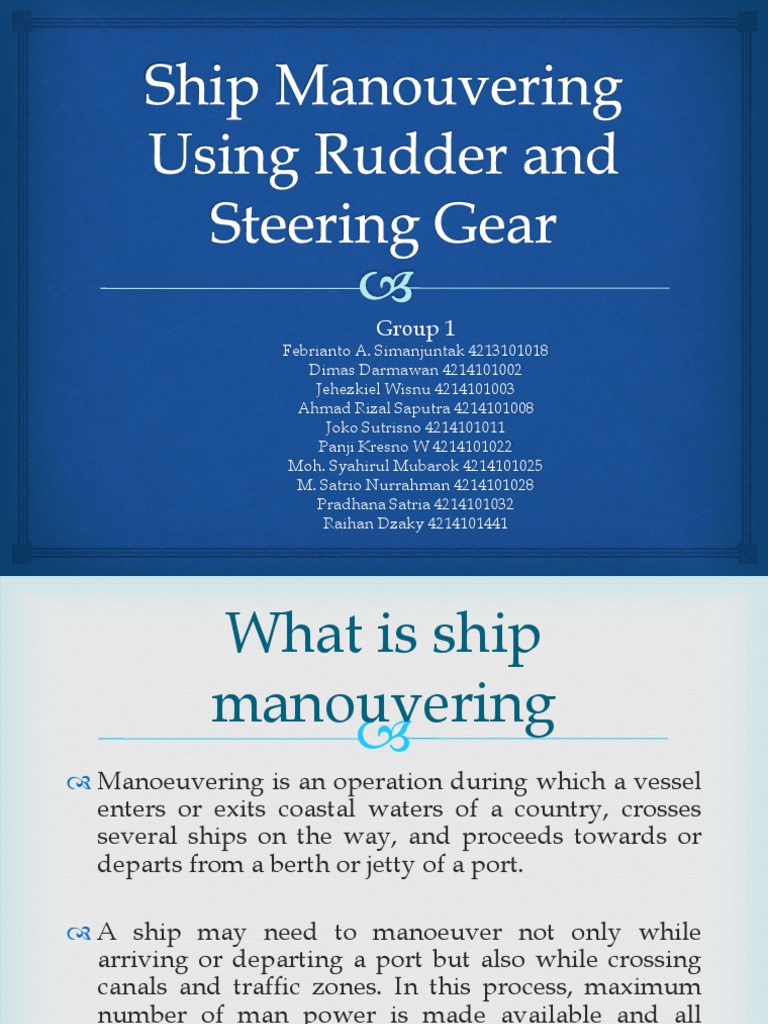 Ship Manoeuvring Techniques Explained | PDF | Rudder | Ships