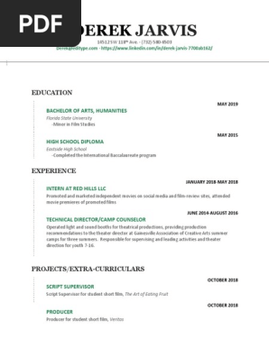 resume jarvis 2019