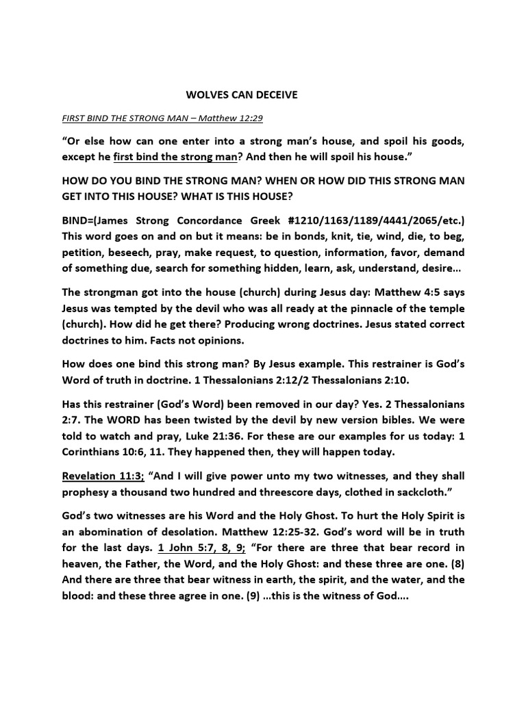 Bind The Strong Man Meaning