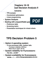 Chapters 16-18 Multiple-Goal Decision Analysis II: Goals As Constraints