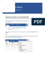Welcome To Word: Quick Access To Commands