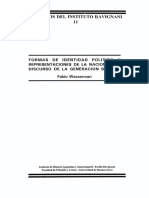 Fabio Wasserman, Formas de Identidad Politica y Representaciones de La Nacion en La Generacion Del 37 PDF