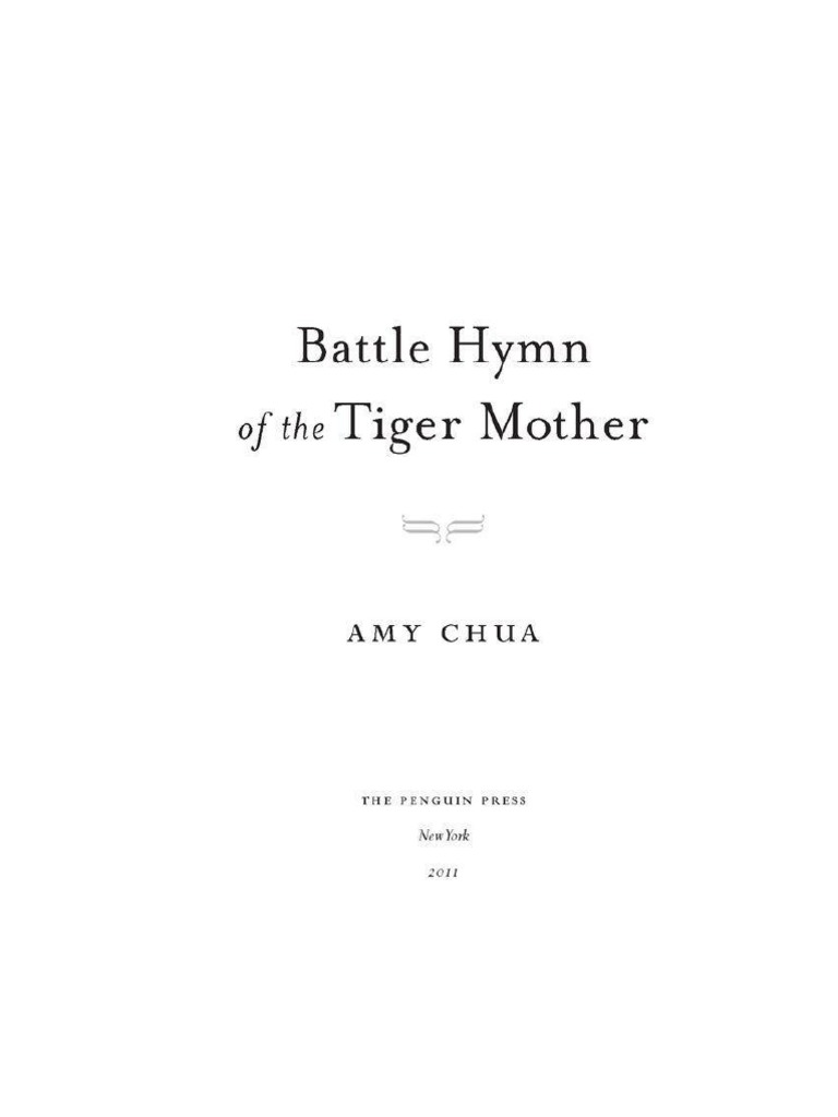 Battle Hymn of The Tiger Mother PDF Parenting Relationships
