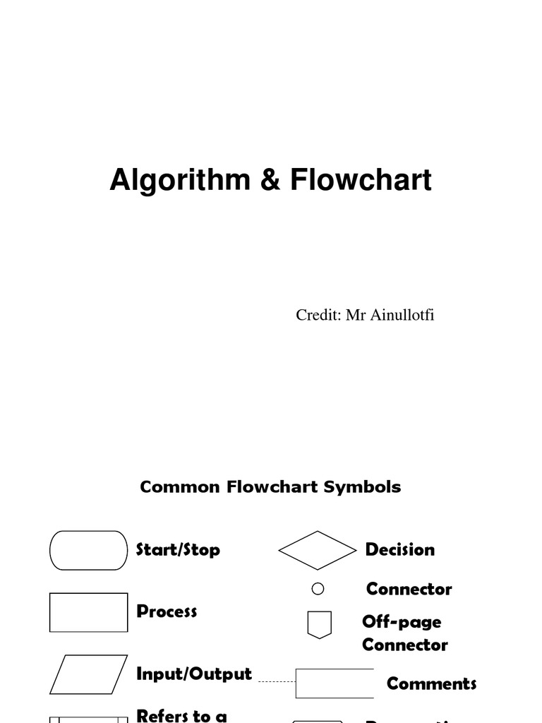 Algorithm & Flowchart: Credit: MR Ainullotfi | PDF | Variable (Computer ...