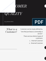 Customer AND Quality: Ie 523 Special Topics