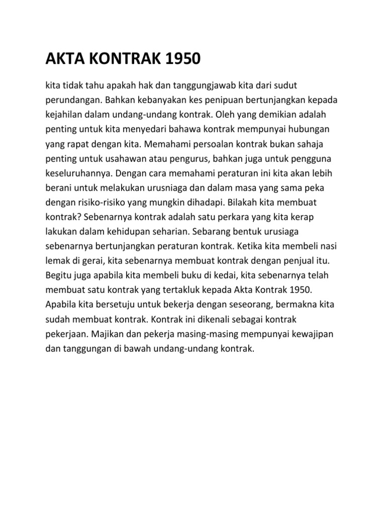 Akta Kontrak 1950 1