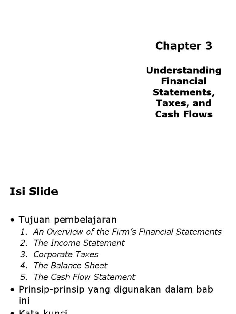 Ln03titman Understanding Financial Statements Taxes And Cash Flows Idn