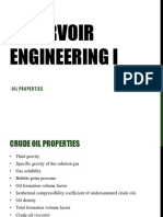 Reservoir Engineering I: Crude Oil Properties Guide