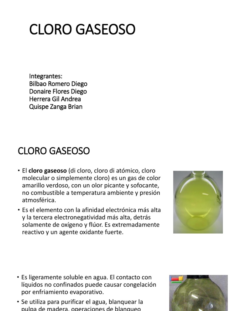 Cloro Gaseoso Parte 1 Ácido clorhídrico Cloro