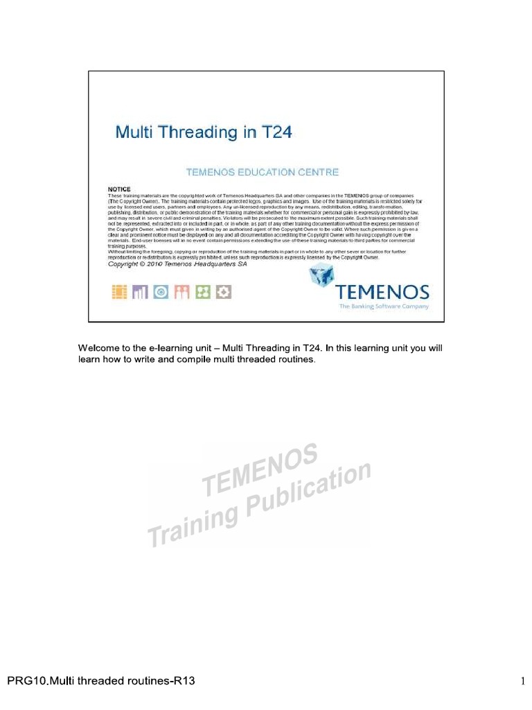 Multi Threading in T24-R13 | PDF