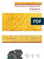 The Advection Dispersion Equation: Contaminant Transport