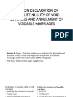Marriage (Declaration of Absolute Nullity and Annulment of Voidable Marraiges